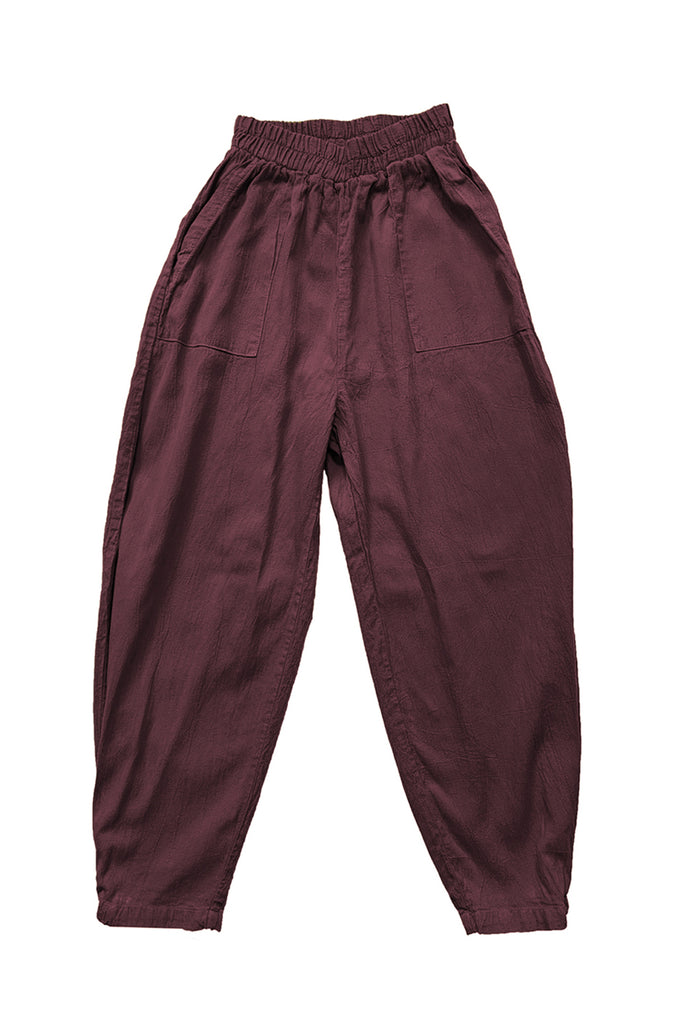 Cadence Pant in Burgundy on white background