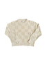 Anya Checkerboard Sweater in Biscuit on white background
