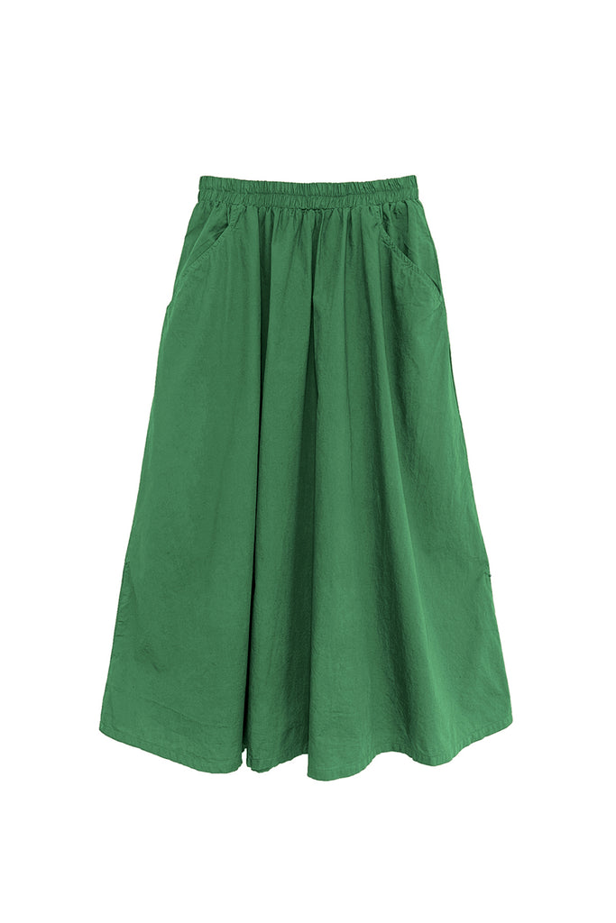 Fawn Poplin Skirt in Fern on white background