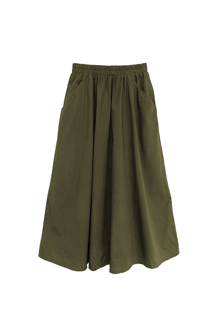 Fawn Poplin Skirt in Mud on white background