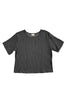Hanna Tee in Faded Black/Black Stripe on white background