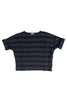 Izzy Stripe Top in Black on white background