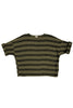 Izzy Top in Mud and Black stripe on white background