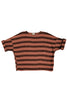 Izzy Top in Terracotta and Black stripe on white background