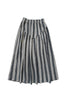 Jessie Skirt in Oat and Black stripe on white background