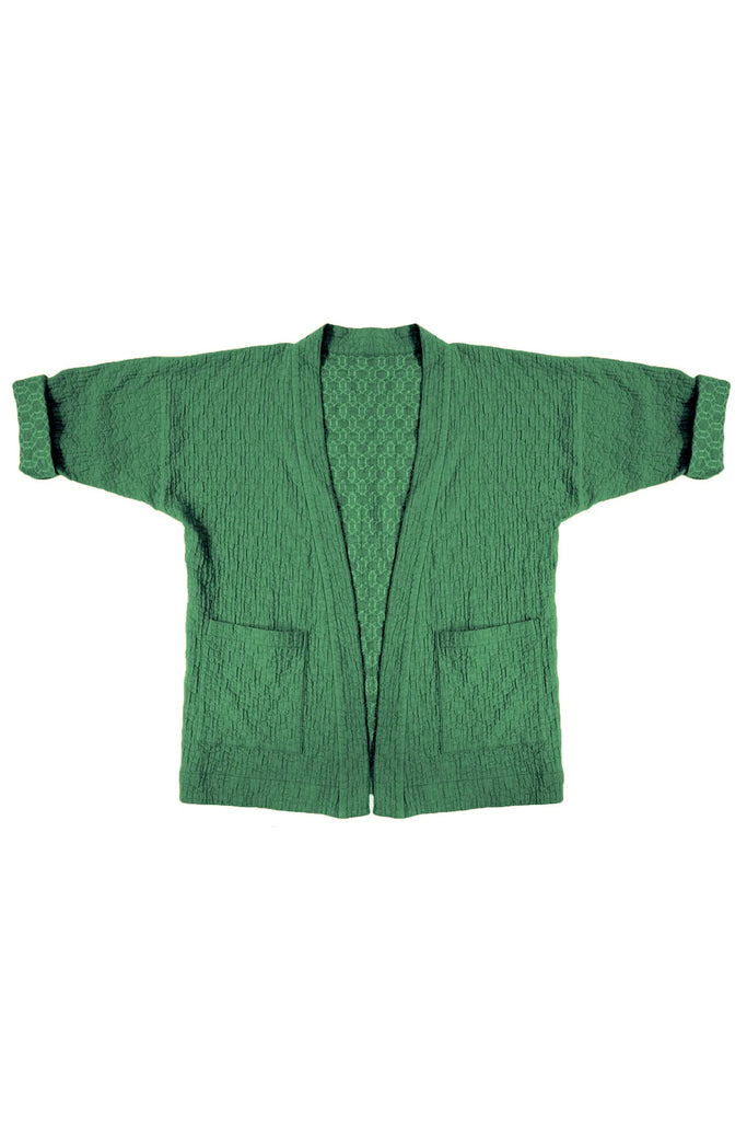 Jules Cardigan in Fern on white background