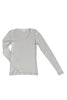 Maisie Long Sleeve Top in Oyster on white background