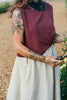 Minnie Tank in Burgundy on model in nature setting