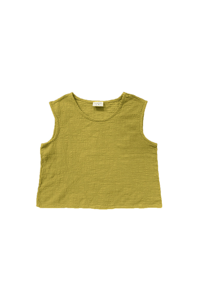 Minnie Tank Top in Dijon on white background