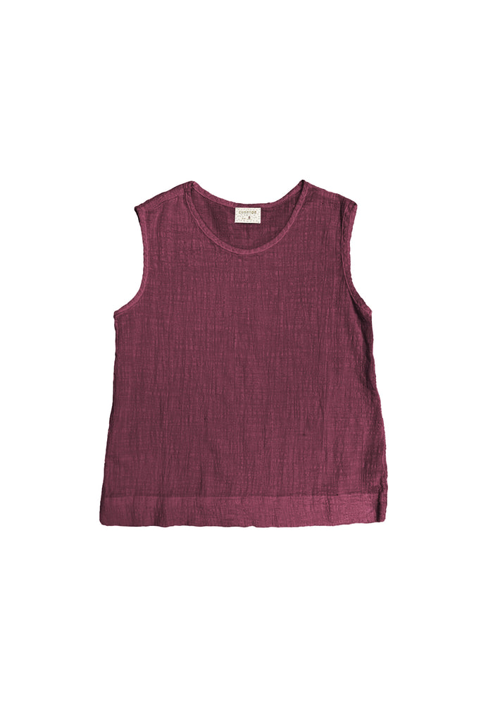 Minnie Tank Long in Burgundy on white background