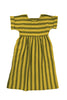 Perry Stripe Dress in Chartreuse on white background