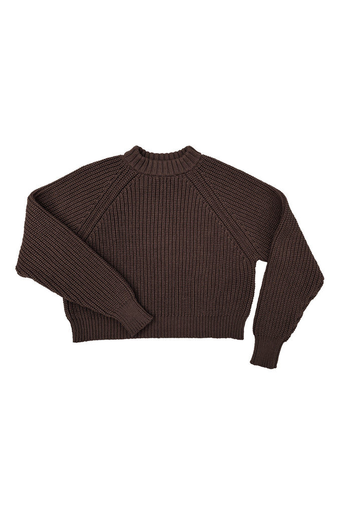 Sonnie Sweater in Chocolate on white background