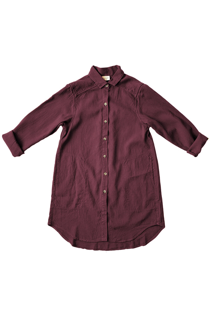 Workshirt in Burgundy on white background